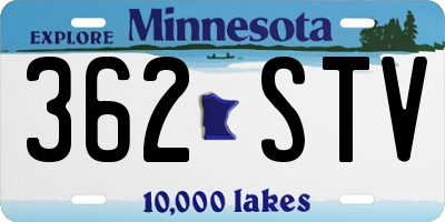 MN license plate 362STV