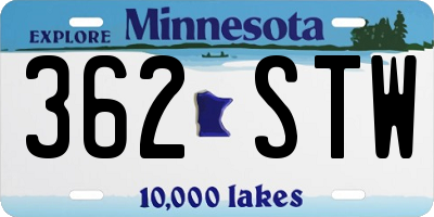 MN license plate 362STW
