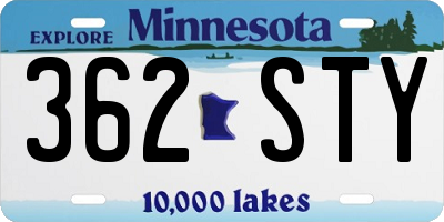 MN license plate 362STY