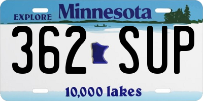 MN license plate 362SUP