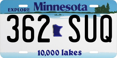 MN license plate 362SUQ