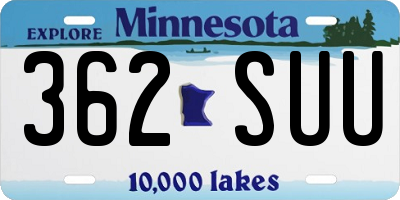 MN license plate 362SUU