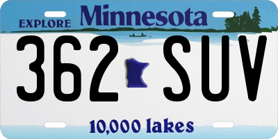 MN license plate 362SUV