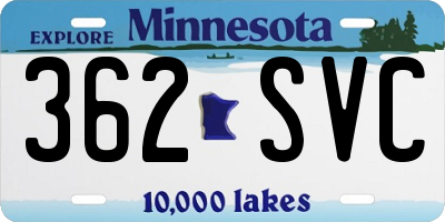 MN license plate 362SVC