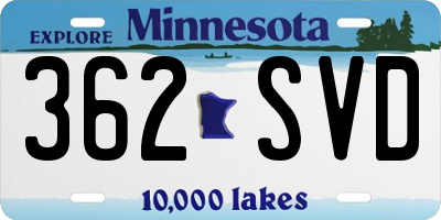 MN license plate 362SVD