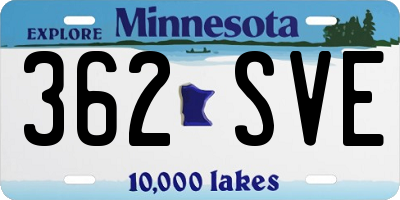 MN license plate 362SVE