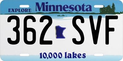 MN license plate 362SVF