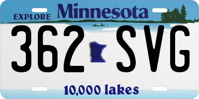 MN license plate 362SVG