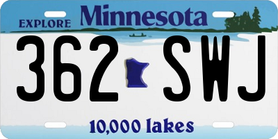 MN license plate 362SWJ