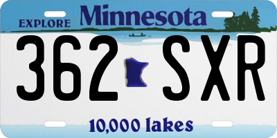 MN license plate 362SXR