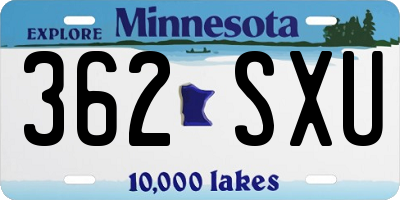 MN license plate 362SXU