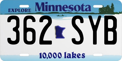MN license plate 362SYB