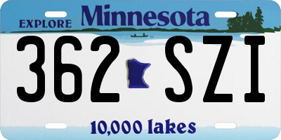 MN license plate 362SZI