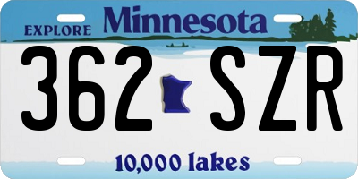 MN license plate 362SZR