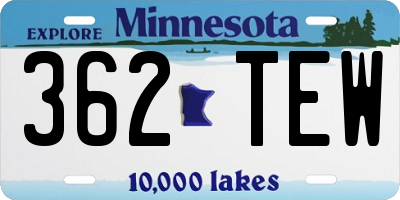 MN license plate 362TEW