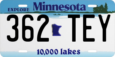 MN license plate 362TEY