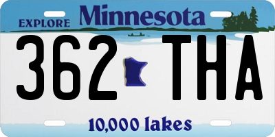 MN license plate 362THA