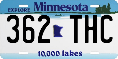 MN license plate 362THC