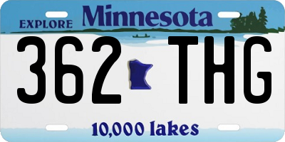 MN license plate 362THG