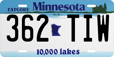 MN license plate 362TIW