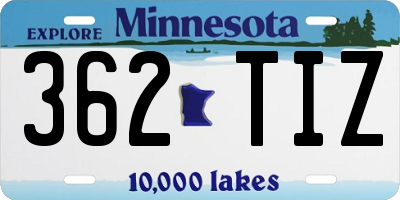 MN license plate 362TIZ