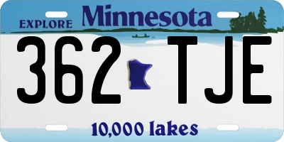 MN license plate 362TJE