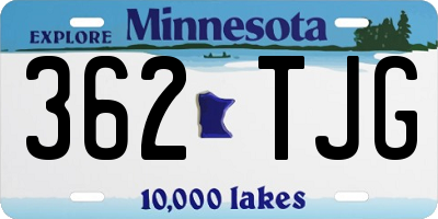MN license plate 362TJG