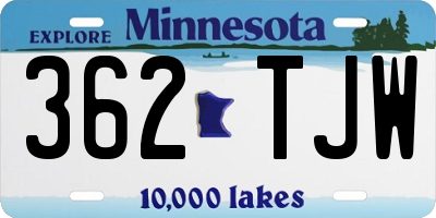 MN license plate 362TJW