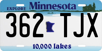 MN license plate 362TJX