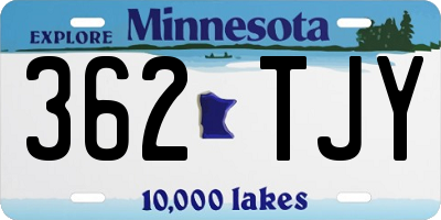 MN license plate 362TJY