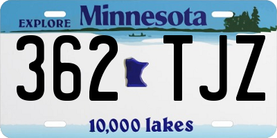 MN license plate 362TJZ