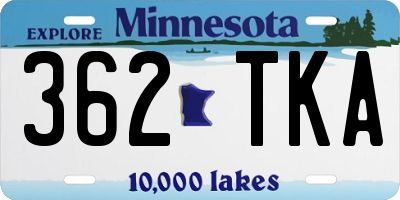 MN license plate 362TKA