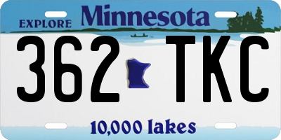 MN license plate 362TKC