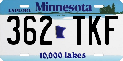 MN license plate 362TKF