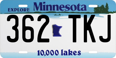 MN license plate 362TKJ