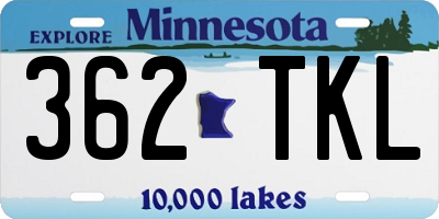 MN license plate 362TKL