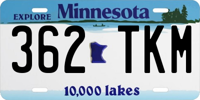 MN license plate 362TKM