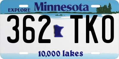 MN license plate 362TKO