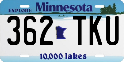 MN license plate 362TKU