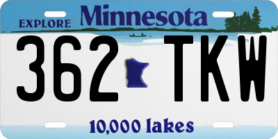 MN license plate 362TKW