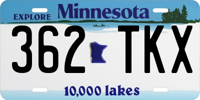 MN license plate 362TKX