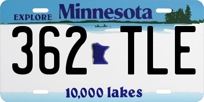 MN license plate 362TLE