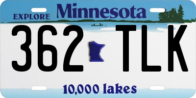 MN license plate 362TLK