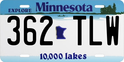 MN license plate 362TLW