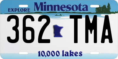 MN license plate 362TMA