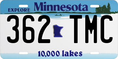 MN license plate 362TMC
