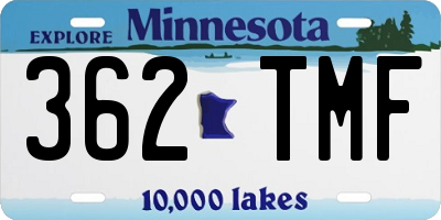 MN license plate 362TMF