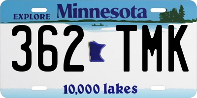 MN license plate 362TMK