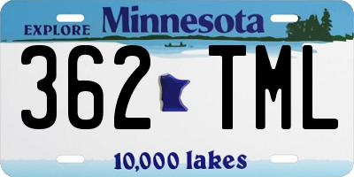 MN license plate 362TML