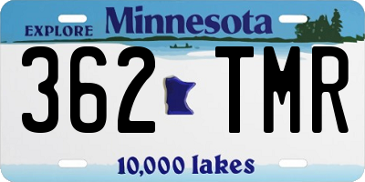 MN license plate 362TMR